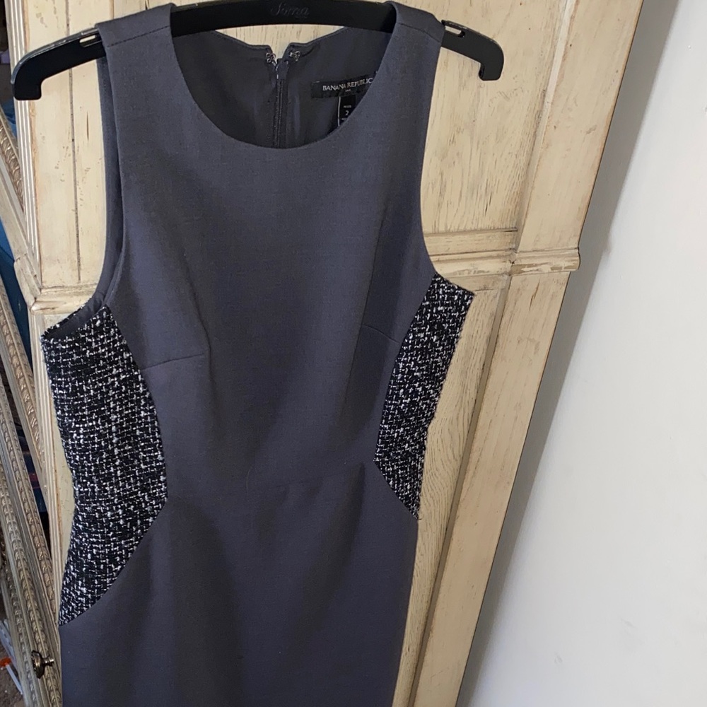 Banana Republic Gray and Black Mini Dress